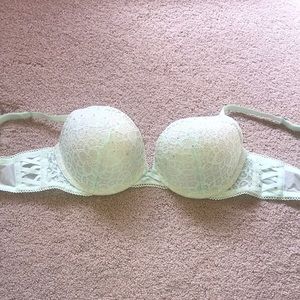 Victoria’s Secret mint & nude embellished bra